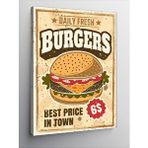 Tablomega Kanvas Tablo Hamburger Dükkanı İçin