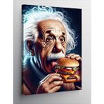 Tablomega Kanvas Tablo Hamburger Yiyen Albert Einstein