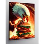 Tablomega Kanvas Tablo Hamburger Yiyen Kartal