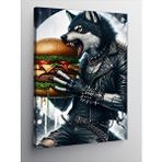 Tablomega Kanvas Tablo Hamburger Yiyen Kurt