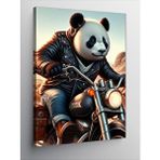 Tablomega Kanvas Tablo Harley Motorcu Panda