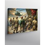 Tablomega Kanvas Tablo Helikopter Ve Türk Askerleri