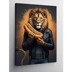Tablomega Kanvas Tablo Hotdog Tutan Aslan