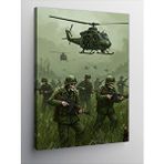 Tablomega Kanvas Tablo İskelet Askerler Ve Helikopterler