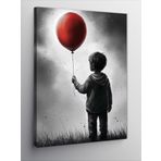 Tablomega Kanvas Tablo Kırmızı Balon Ve Küçük Çocuk