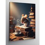 Tablomega Kanvas Tablo Kitap Okuyan Hamster