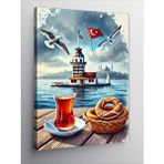 Tablomega Kanvas Tablo Kız Kulesi Ve Çay Bardağı