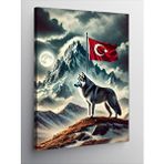 Tablomega Kanvas Tablo Kurt Ve Türk Bayrağı