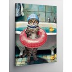 Tablomega Kanvas Tablo Küvetteki Kedi