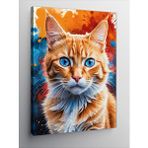 Tablomega Kanvas Tablo Mavi Gözlü Turuncu Kedi