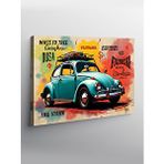Tablomega Kanvas Tablo Mavi Retro Vosvos Araba