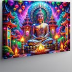Tablomega Kanvas Tablo Mumlar Ve Buda Heykeli