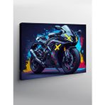 Tablomega Kanvas Tablo Neon Işıklı Motosiklet