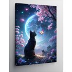Tablomega Kanvas Tablo Ormandaki Kedi Ve Kelebek