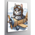 Tablomega Kanvas Tablo Oyuncak Uçak Ve Kedi