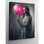 Tablomega Kanvas Tablo Pembe Balonlu Kız