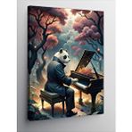 Tablomega Kanvas Tablo Piyano Çalan Sevimli Panda