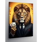 Tablomega Kanvas Tablo Poker Oyuncusu Aslan