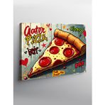 Tablomega Kanvas Tablo Renkli Pizza İllüstrasyonu