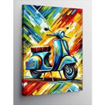 Tablomega Kanvas Tablo Renkli Vespa Motoru