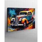 Tablomega Kanvas Tablo Retro Araba