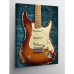 Tablomega Kanvas Tablo Retro Elektro Gitar