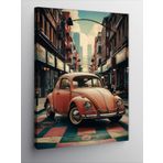 Tablomega Kanvas Tablo Retro Kırmızı Araba