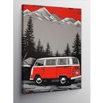 Tablomega Kanvas Tablo Retro Kırmızı Minibüs