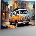 Tablomega Kanvas Tablo Retro Turuncu Minibüs