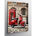 Tablomega Kanvas Tablo Retro Vespa Ve Telefon Kulübesi