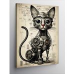 Tablomega Kanvas Tablo Robotik Kedi
