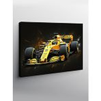 Tablomega Kanvas Tablo Sarı Formula 1 Arabası
