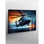 Tablomega Kanvas Tablo Şehirde Helikopter Uçuşu
