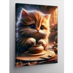 Tablomega Kanvas Tablo Seramik Yapan Kedi