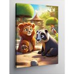 Tablomega Kanvas Tablo Sevimli Aslan Ve Panda