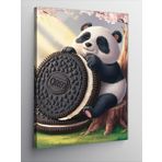Tablomega Kanvas Tablo Siyah Beyaz Bisküvi Ve Panda