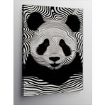 Tablomega Kanvas Tablo Siyah Beyaz Çizgili Panda