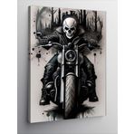 Tablomega Kanvas Tablo Siyah Beyaz Ghost Rider