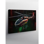 Tablomega Kanvas Tablo Siyah Helikopter Uçuşu