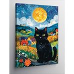 Tablomega Kanvas Tablo Tarladaki Siyah Kedi