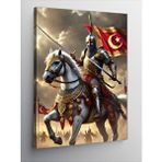 Tablomega Kanvas Tablo Türk Bayrağı Ve Şövalye
