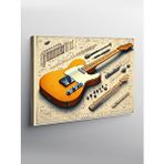 Tablomega Kanvas Tablo Turuncu Elektro Gitar Planı