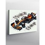 Tablomega Kanvas Tablo Turuncu Formula 1 Arabası