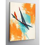 Tablomega Kanvas Tablo Turuncu Gökyüzünde Uçak