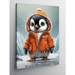 Tablomega Kanvas Tablo Turuncu Montlu Penguen