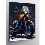 Tablomega Kanvas Tablo Turuncu Motosiklet Şıklığı