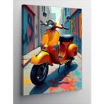 Tablomega Kanvas Tablo Turuncu Vespa Çizimi
