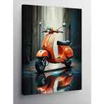 Tablomega Kanvas Tablo Turuncu Vespa Ve Sokak