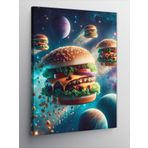 Tablomega Kanvas Tablo Uzayda Hamburgerler