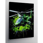 Tablomega Kanvas Tablo Yeşil Askeri Helikopter